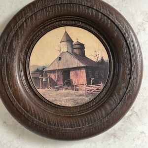 Rustic Barn Wall Art in Wooden Frame